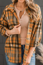 Load image into Gallery viewer, Plaid Collared Neck Long Sleeve Button-Up Shirt