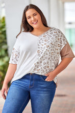 Load image into Gallery viewer, Plus Size Leopard V-Neck T-Shirt