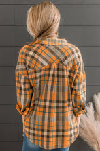 Load image into Gallery viewer, Plaid Collared Neck Long Sleeve Button-Up Shirt