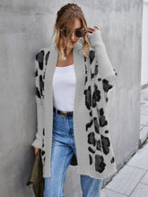 Load image into Gallery viewer, Leopard Pattern Fuzzy Cardigan