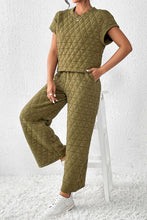 Load image into Gallery viewer, Short Sleeve Top and Pocketed Pants Lounge Set