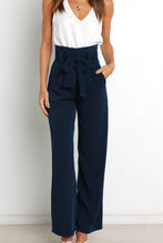Load image into Gallery viewer, Tie Front Paperbag Wide Leg Pants