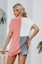 Load image into Gallery viewer, Color Block V-Neck Knit Top