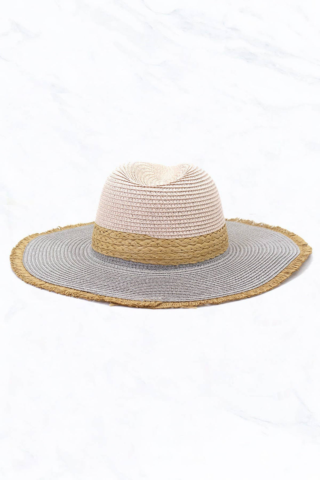 New Raw Edge Stitching Sunscreen Big Brim Straw Hat