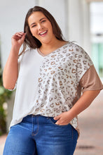 Load image into Gallery viewer, Plus Size Leopard V-Neck T-Shirt