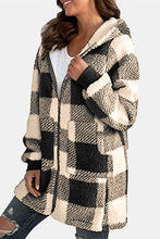 Load image into Gallery viewer, Double Take Full Size Plaid Long Sleeve Hooded Coat