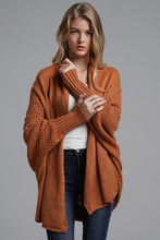 Load image into Gallery viewer, Double Take Dolman Sleeve Open Front Ribbed Trim Longline Cardigan