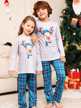 Load image into Gallery viewer, Rudolph Graphic Long Sleeve Top and Plaid Pants Set