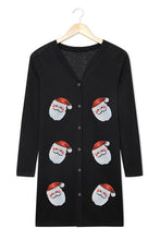 Load image into Gallery viewer, Sequin Santa Button Up Long Sleeve Cardigan