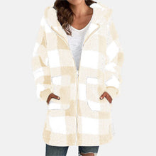 Load image into Gallery viewer, Double Take Full Size Plaid Long Sleeve Hooded Coat