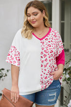 Load image into Gallery viewer, Plus Size Leopard V-Neck T-Shirt