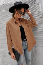 Load image into Gallery viewer, Button Front Drop Shoulder Corduroy Shirt