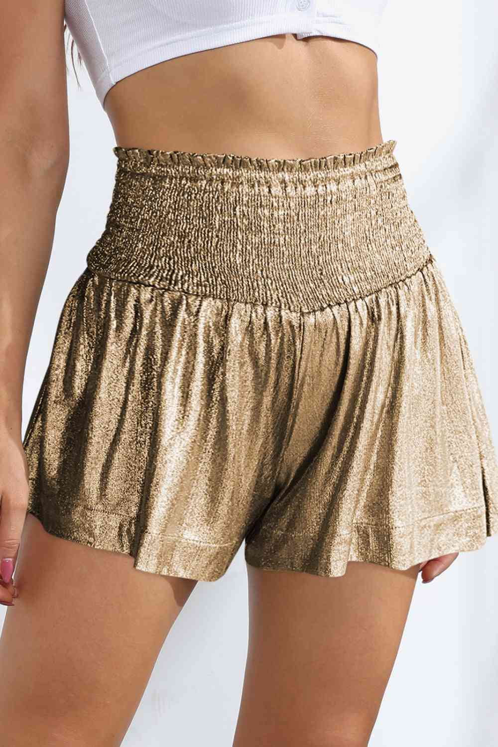 *SALE* Glitter Smocked High-Waist Shorts