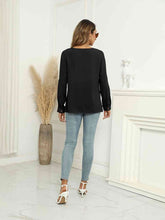 Load image into Gallery viewer, Roll-Tap Long Sleeve V-Neck Buttoned Blouse