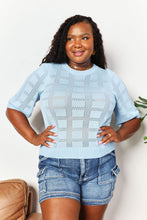 Load image into Gallery viewer, Double Take Ribbed Trim Round Neck Knit Top