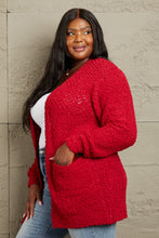 Load image into Gallery viewer, Zenana Falling For You Full Size Open Front Popcorn Cardigan