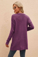 Load image into Gallery viewer, Openwork Horizontal Ribbing Open Front Cardigan