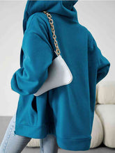 Load image into Gallery viewer, Dropped Shoulder Hooded Jacket with Pocket