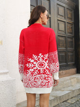 Load image into Gallery viewer, Snowflake Pattern Sweater Dress
