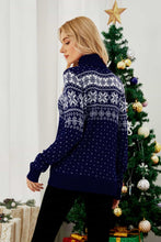 Load image into Gallery viewer, Christmas Snowflake Fair Isle Turtleneck Sweater