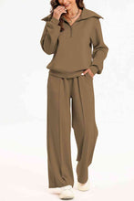 Load image into Gallery viewer, Half Zip Collared Neck Sweatshirt and Pants Set