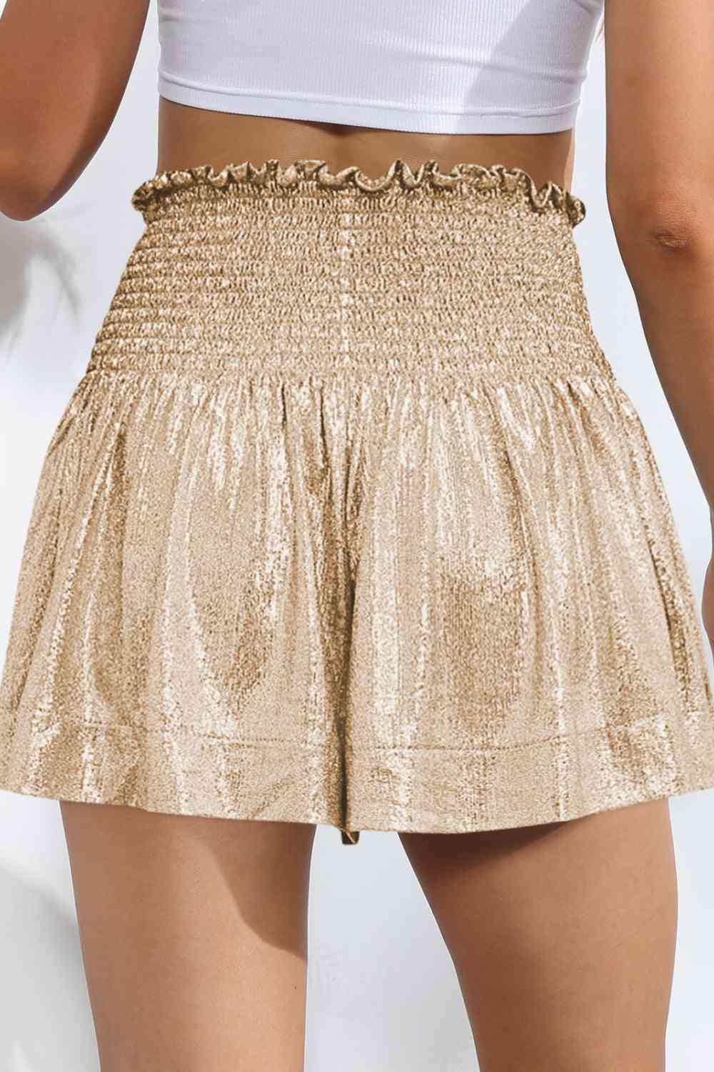 *SALE* Glitter Smocked High-Waist Shorts