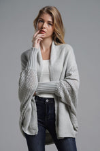 Load image into Gallery viewer, Double Take Dolman Sleeve Open Front Ribbed Trim Longline Cardigan