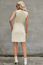 Load image into Gallery viewer, Round Neck Slit Sleeveless Sweater Dress