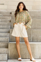 Load image into Gallery viewer, HEYSON She&#39;s Blossoming Full Size Balloon Sleeve Floral Blouse