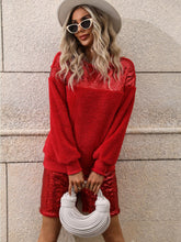 Load image into Gallery viewer, Sequin Teddy Sweatshirt and Shorts Set