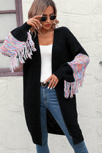 Load image into Gallery viewer, Fringe Sleeve Dropped Shoulder Cardigan