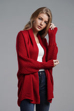 Load image into Gallery viewer, Double Take Dolman Sleeve Open Front Ribbed Trim Longline Cardigan