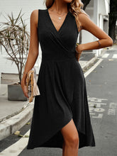 Load image into Gallery viewer, Surplice Neck Pleated Detail Sleeveless Dress