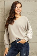 Load image into Gallery viewer, Sew In Love Full Size Lace Patch Detail Sweater