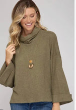 Load image into Gallery viewer, Plus Size Long Cuff Sleeve Turtle Neck Thermal Knit Top