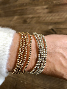 Gold/Silver Beaded Bracelet Layering- set comes with 4