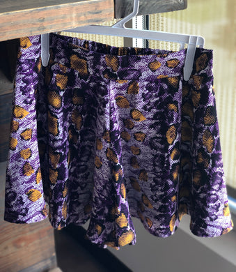 Womens Animal Print Shorts Purple/Yellow