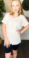 Load image into Gallery viewer, White Butter Soft V-Neckline Short Sleeve Shirt regular/plus